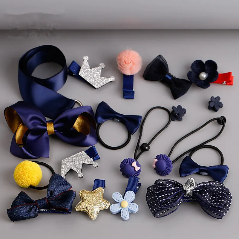 

18pcs/set Gift Gox Packing Girl Hair Accessories Set Elastic Hair Bands Hairclip Bowknot Birthday Christmas Gift Hair Bows