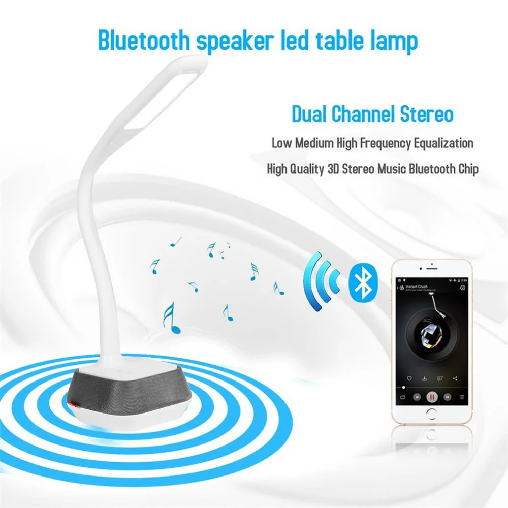 M6 Беспроводной Bluetooth V2.1 Динамик светодиодный настольная лампа сенсорный диммер