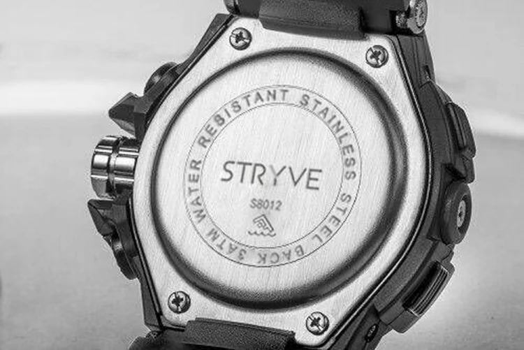 STRYVE, новинка, Топ бренд, будильник, спортивные часы для мужчин, таймер, цифровой, кварцевый, военный, водонепроницаемый, силиконовый ремешок, светодиодный, задний светильник