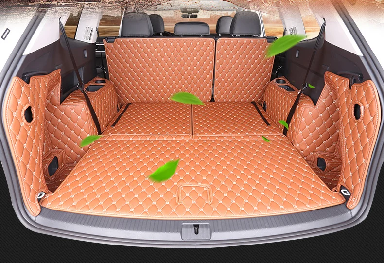 

fiber leather car trunk mat cargo mat for volkswagen Atlas 2017 2018 2019 5d cargo liner car accessories