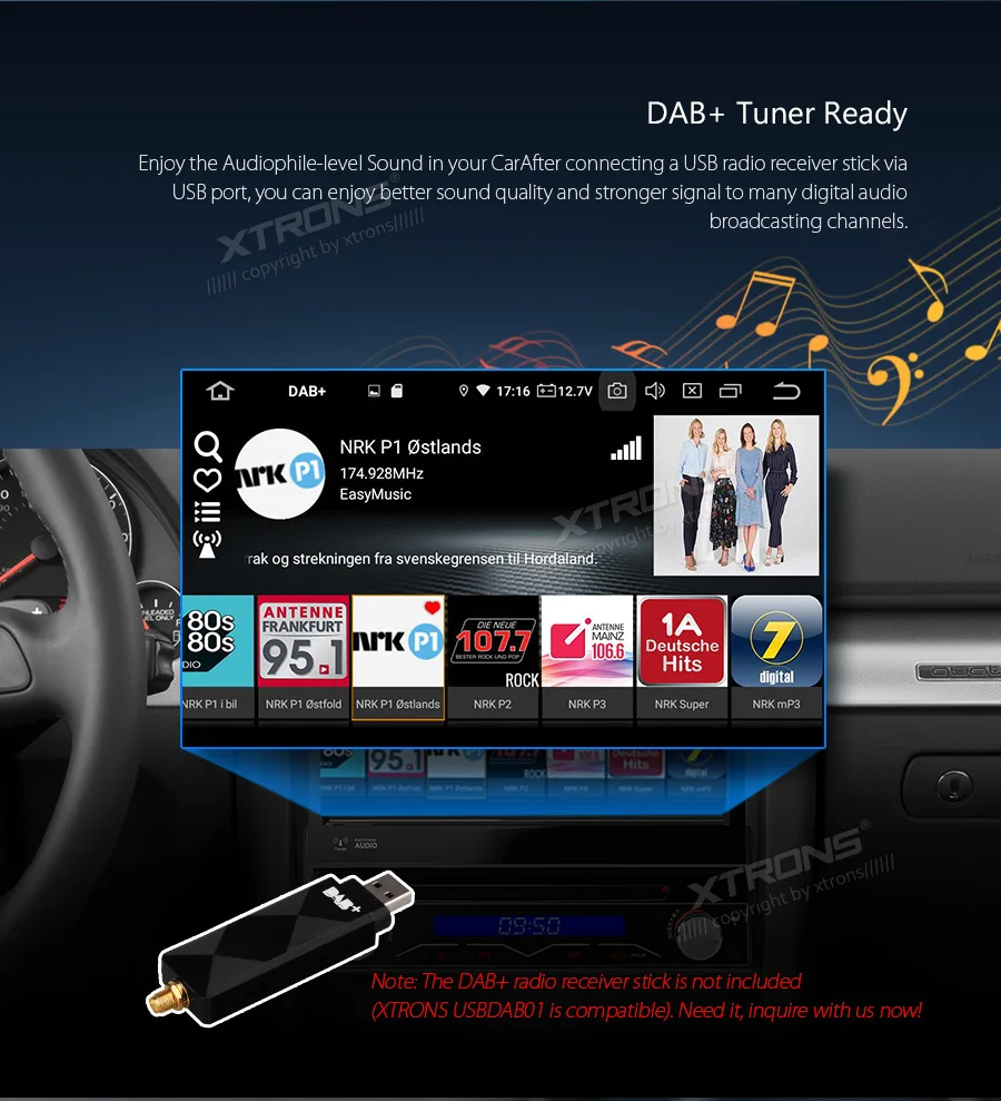 XTRONS Универсальный " Android 9,0 One 1 Din радио автомобильный стерео плеер wifi OBD2 DAB+ USB 1080P gps навигация рулевое колесо без DVD