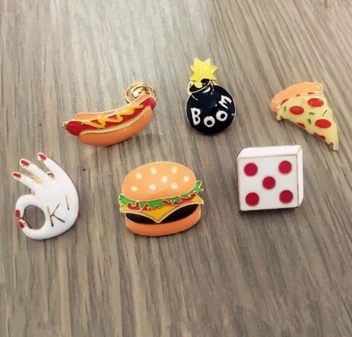 Yiustar Новая мода Брошь контакты Jewelry аксессуары гамбургер пицца Hot Dog серии Эмаль