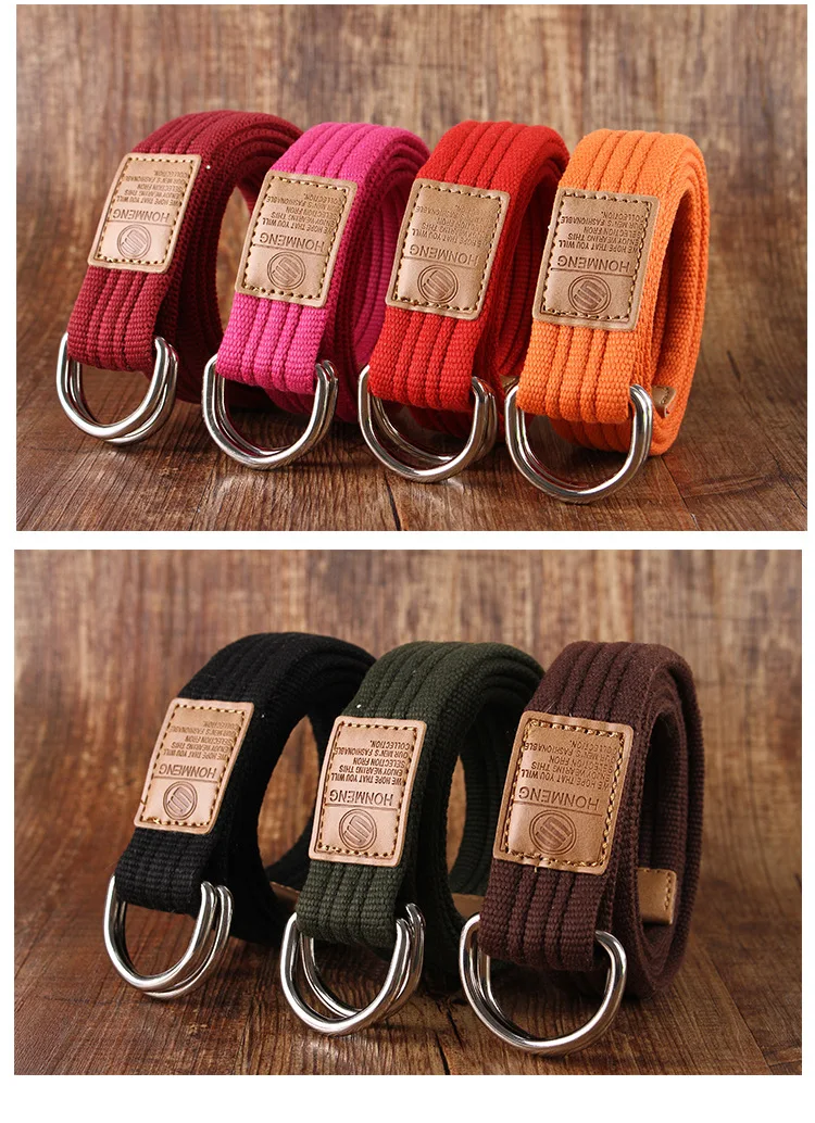 Мужской холщовый ремень с пряжкой из сплава армейский тактический черного