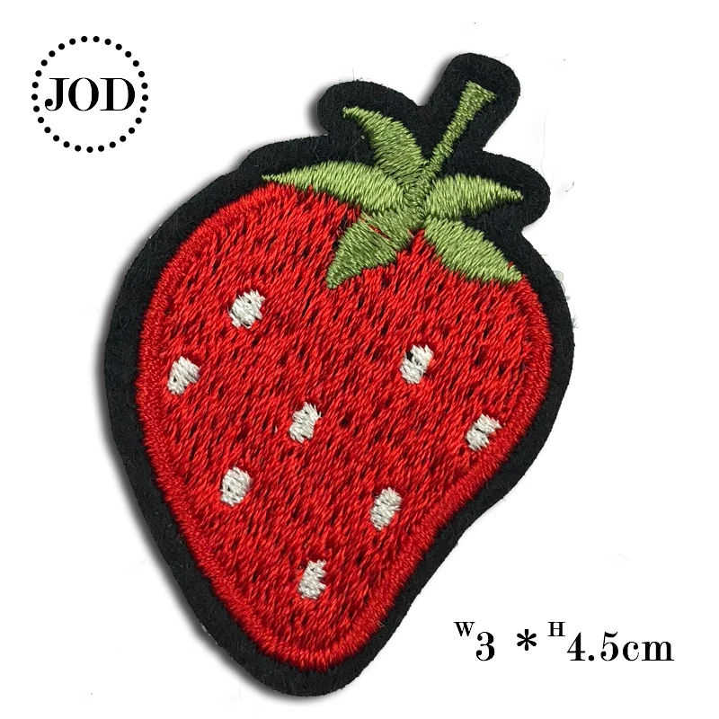 6 шт./лот мини наклейки с вышивкой клубники железные нашивки для одежды Значки