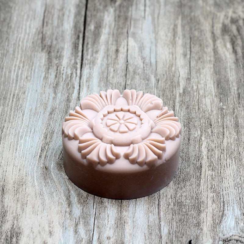 Silicone Soap Mold Round with Embossed Pattern for Natural Handmade Craft Resin Mould | Дом и сад
