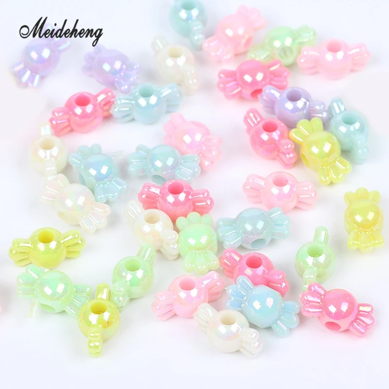 Акриловые радужные бусины в форме сердца для изготовления ювелирных изделий