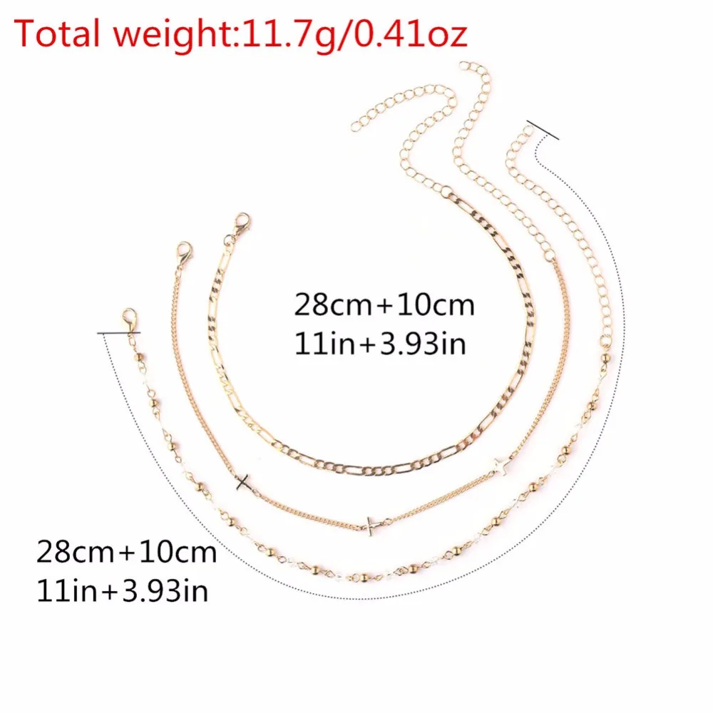 1 шт. многослойная Star Блёстки Цепочки и ожерелья Для женщин Модные украшения