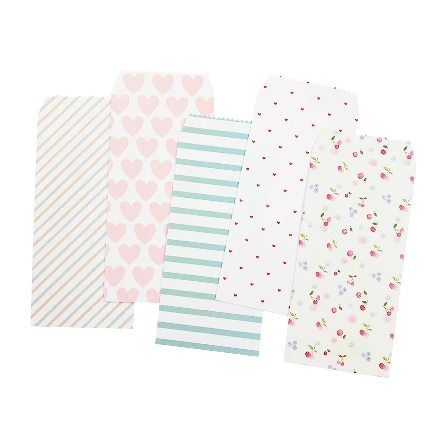 5 шт./лот мягкий свежий в горошек и полоску стильный бумажный конверт для