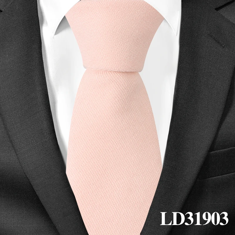 LD31903 Мужские галстуки из хлопка, повседневные Костюмы, обтягивающие Галстуки, однотонные зеленые мужские галстуки для бизнеса, ширина 7 см, мужские галстуки для свадьбы - Цвет: LD31903