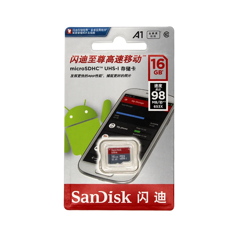 5 шт. 16 Гб карта памяти Sandisk оригинальный класс 10 Micro sd ГБ TF бесплатная доставка |