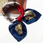 50*50 см Высококачественный шелковый шарф женский маленький мягкий квадрат декоративный головной платок многоцветный полосатый платок с принтом на шею 18Oct