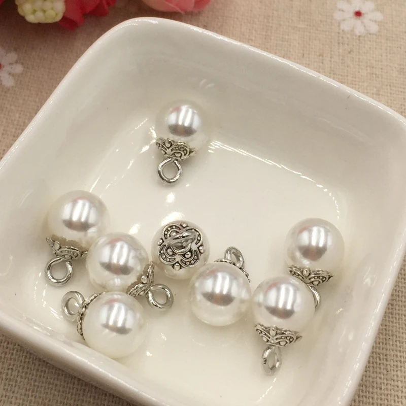 10 мм жемчужная пуговица Древний серебряный сплав torus свитера джинсы кнопка