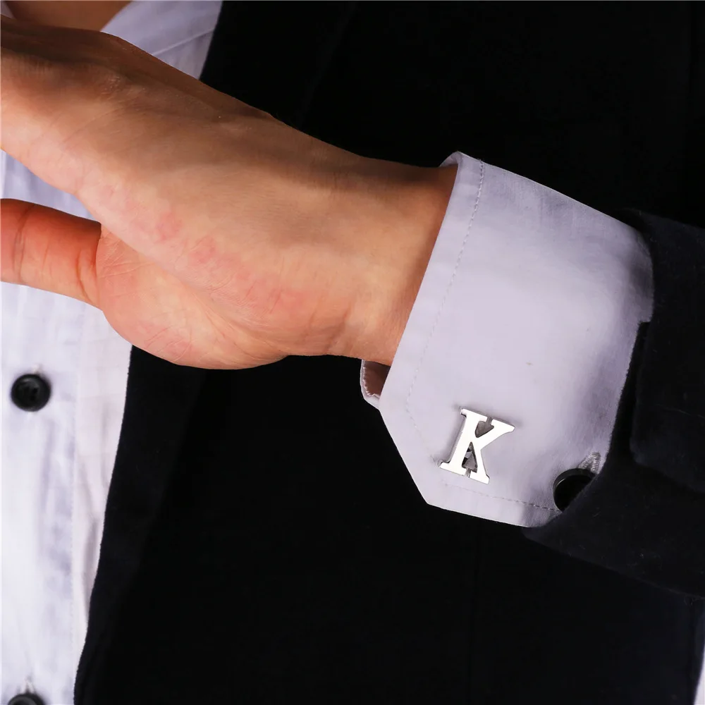 Мужские Запонки с надписью K желтое золото/цвет трендовые французские рубашки