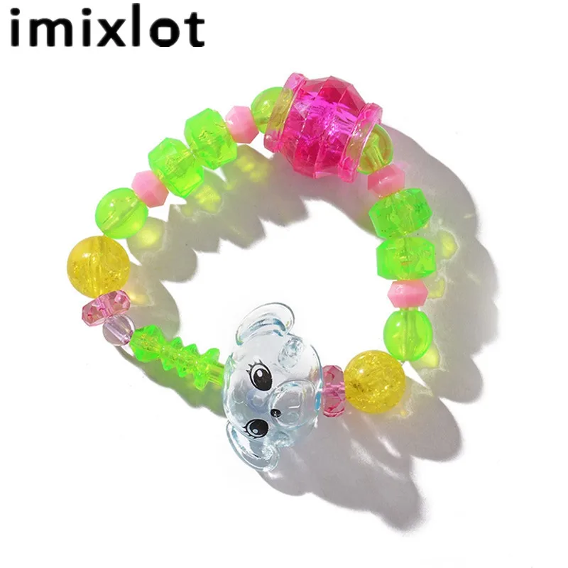 Imixlot милые деформируемые 5 стилей Мультяшные животные Детские DIY браслеты для мальчиков и девочек акриловые хрустальные подарки