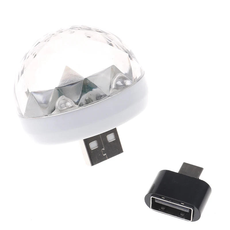 Белый Мини USB led вечерние светильник s музыкальный сценический светильник шоу клуб диско светильник лазерный проектор контроль звука кристалл магический шар эффект светильник s - Цвет: Белый