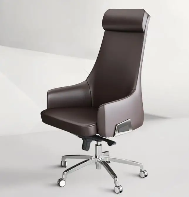 Простое современное кожаное кресло шеф повара большой стул из коровьей кожи