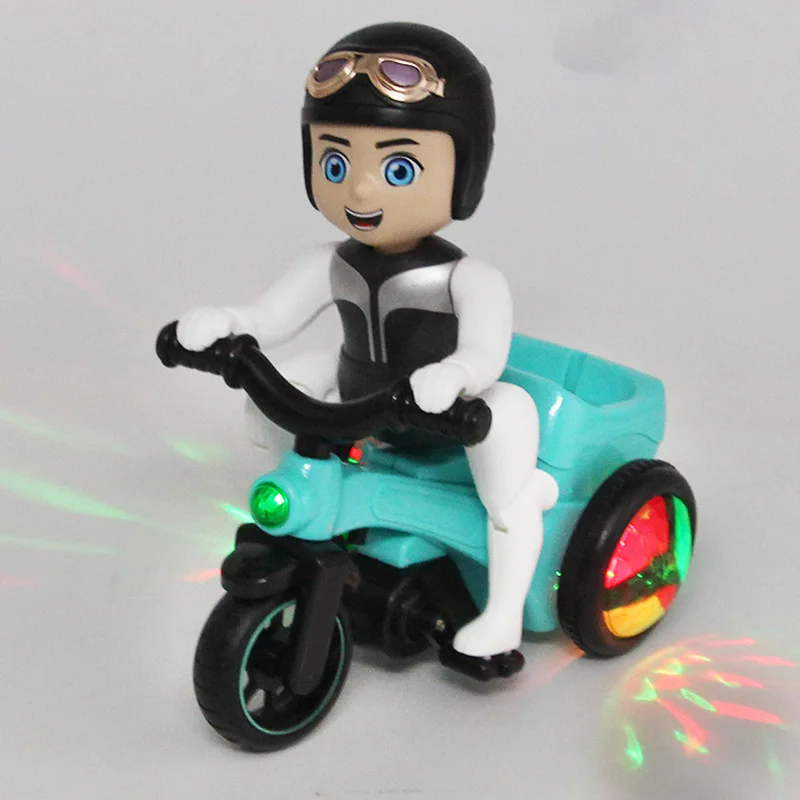 

Hot Selling Children Stunt Electric Tricycle Chargeable Toy Car with Light Effects Rotating Super Trick