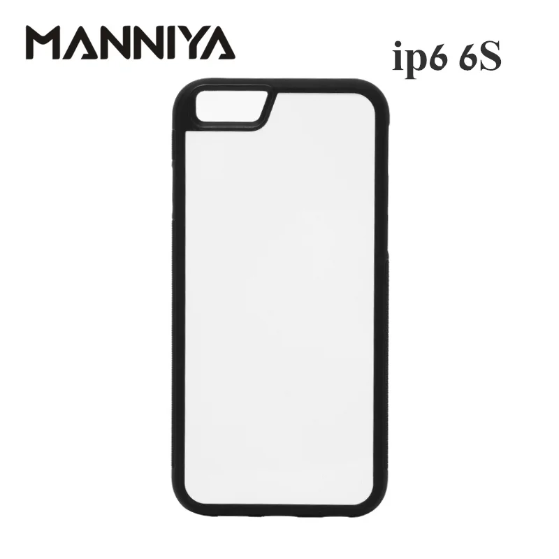 MANNIYA Blank 2D сублимационный резиновый чехол для телефона iphone 6 6s с алюминиевыми