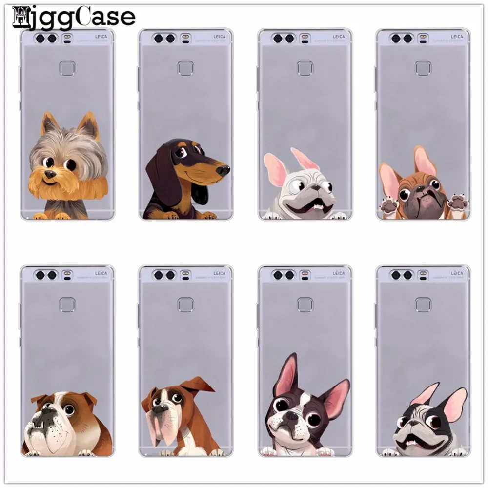 Милый мягкий чехол из ТПУ с французским бульдогом для телефона Huawei P10 P20 Pro P9 P8 Lite