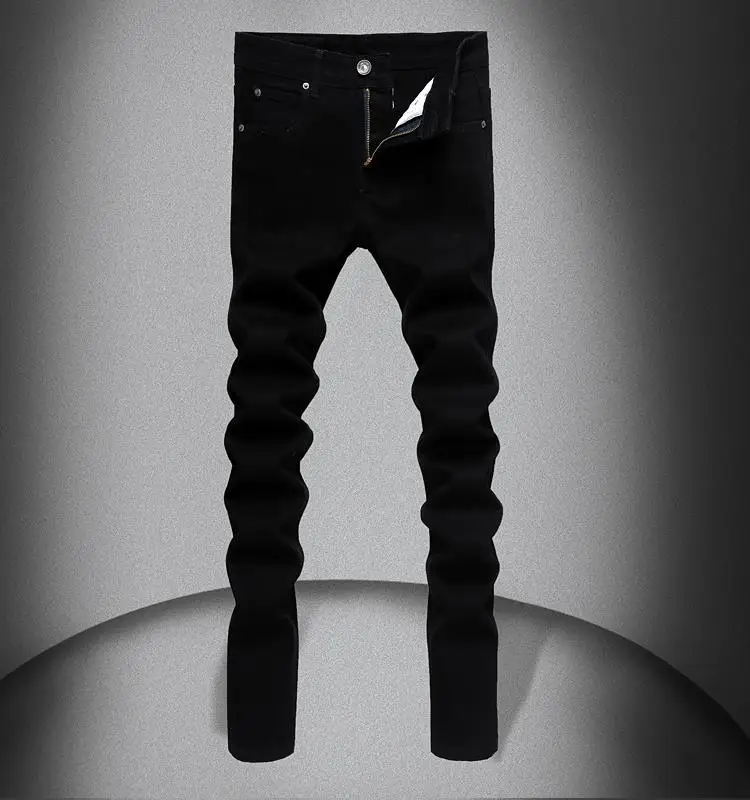 Мужские хлопковые облегающие брюки повседневные зауженные карандаш для