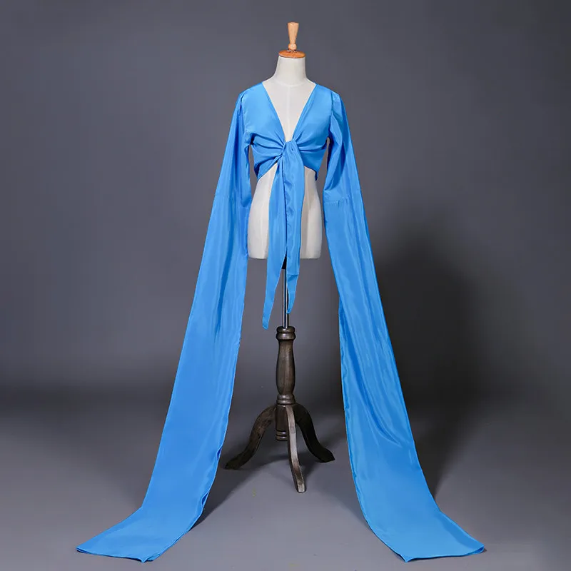 Многоцветный Hanfu воды рукава в классической Пекинской оперы Тибетский для взрослых детей практиковаться танцевальная одежда Yangko одежда