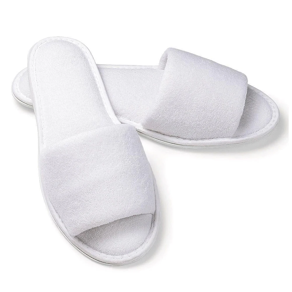 TEXU/5 пар; белые махровые одноразовые Тапочки для отеля; цвет белый