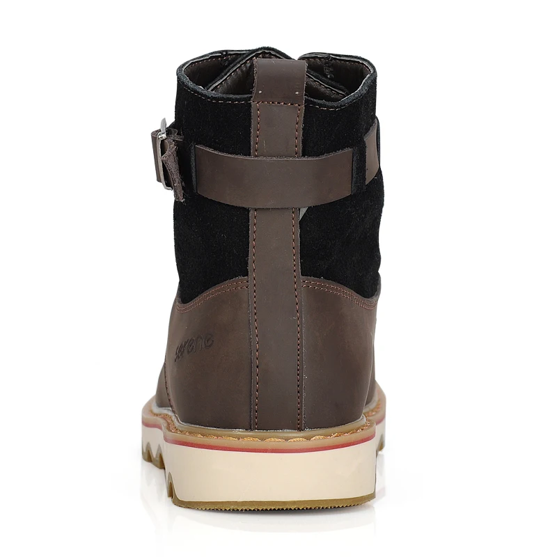 Красивая зимняя мужская повседневная обувь Кожаная с высоким берцем Модные