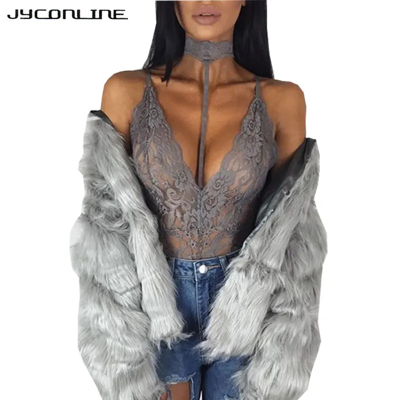 Сексуальное женское белье JYConline кружевное нижнее боди с глубоким V-образным