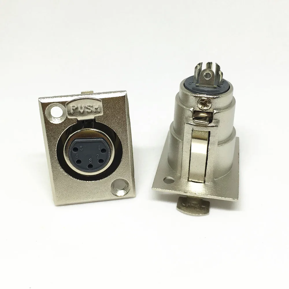 100 шт. металлический XLR 3 4 5 Pin гнездовой разъем для крепления на панель проводной