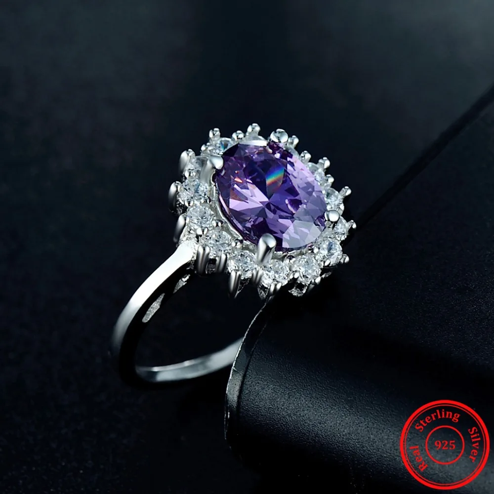 2.0Ct модное Настоящее однотонное 925 пробы Серебряное кольцо, Модный женский подарок, 5А циркониевое ювелирное изделие, фирменное обручальное серебряное кольцо
