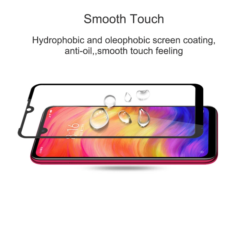 Закаленное стекло для Xiaomi Redmi Note 7 полное покрытие Защита экрана ультра тонкая