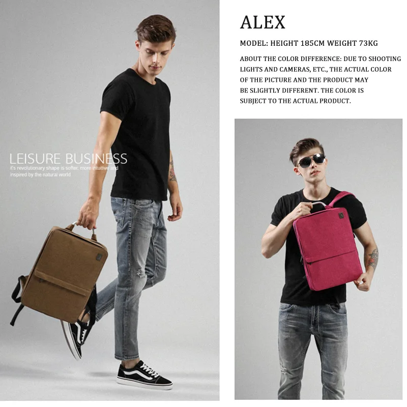 Однотонный рюкзак для мужчин Повседневная Деловая многофункциональная сумка