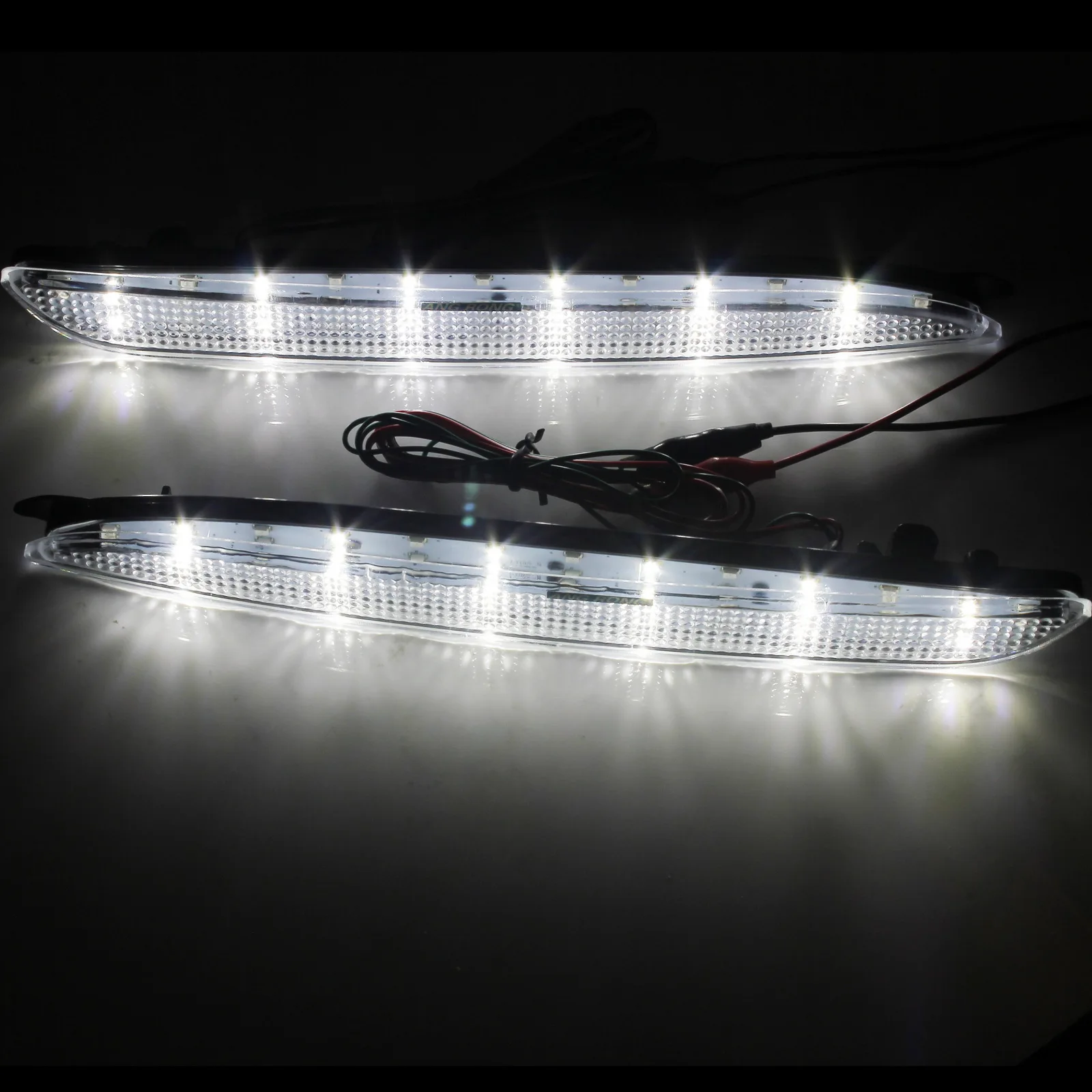 ANGRONG 2X LED задний бампер отражатель стоп лампы с прозрачной крышкой красный для