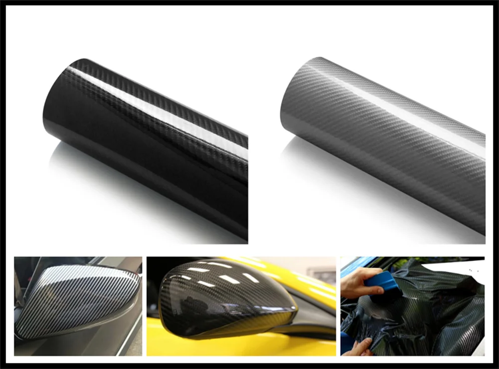 Интерьер автомобиля зеркалом заднего вида Выделите 5D углеродное волокно цвет