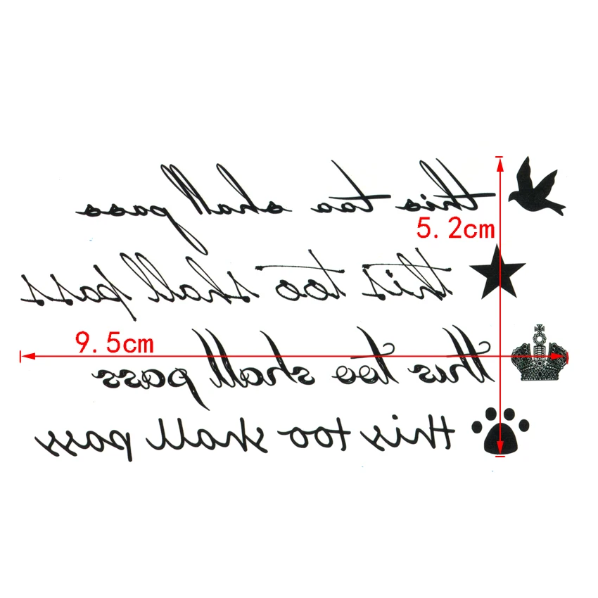 Ловушки с английским алфавитом и отпечатками ног водостойкие татуировки для