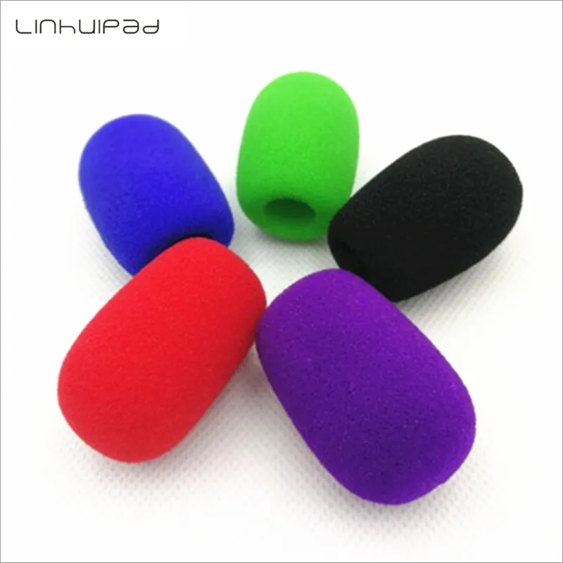 Linhuipad 5 шт цветной пенный(мягкий) микрофон ветровые экраны микрофон ветровые стекла пенопластовая крышка с отверстием 11 мм и длиной 40 мм для микрофонов ПК