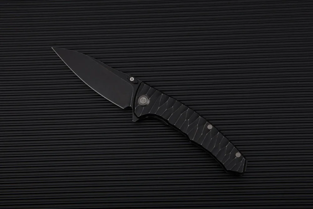 Maxace складной нож Corvus 1 M390 сталь черное лезвие с титановым покрытием титановые