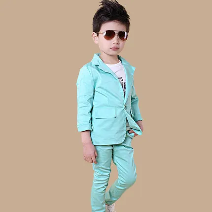 Light blue Высококачественные формальные платья детские куртки для мальчиков свадебные костюмы детская верхняя одежда красных и синих цветов - Цвет: Light blue