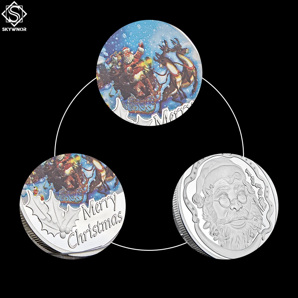 Санта Клаус 1 унция 999 серебро с Рождеством Дед Мороз монета изображением