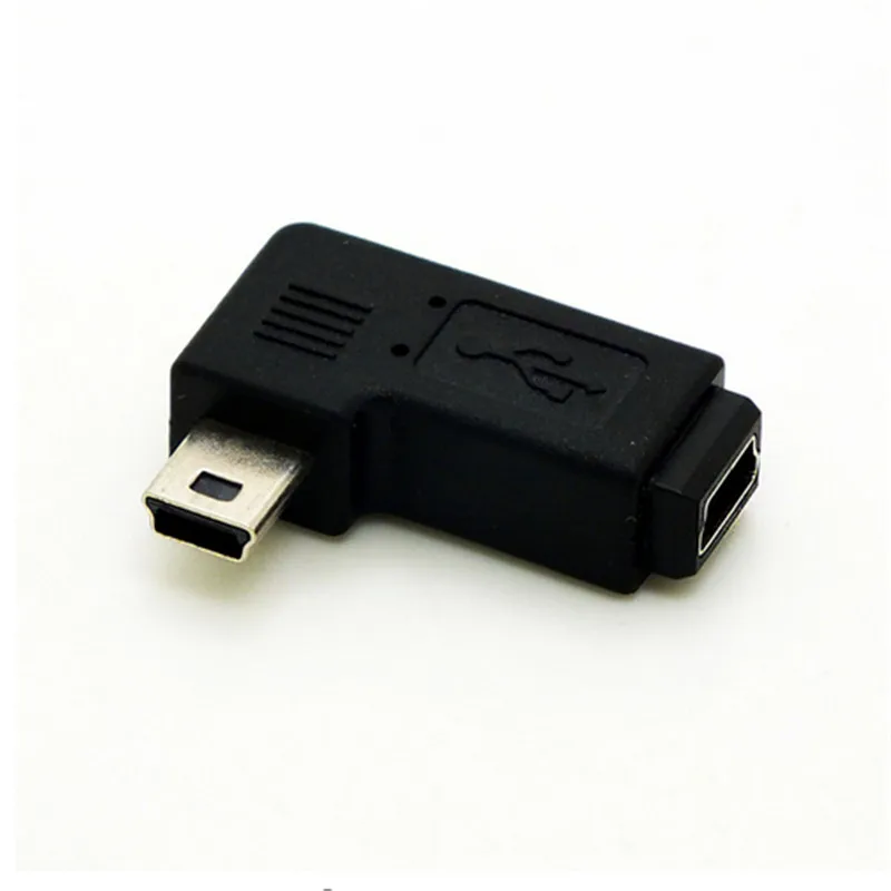 2 шт./лот левый угловой 90 градусов мини usb штекер в гнездо M F удлинитель адаптер