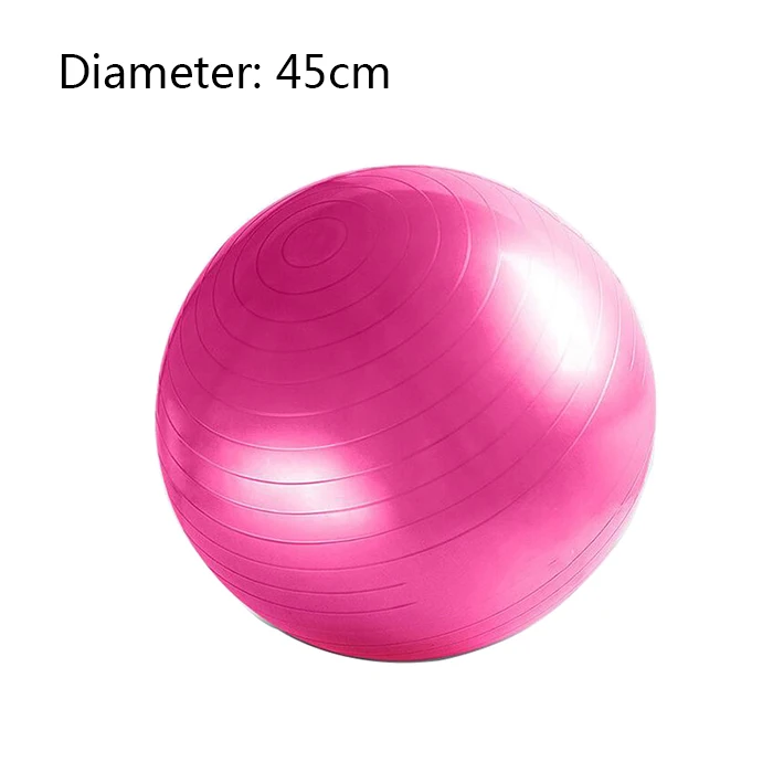 Pink-45cm Мяч для занятий йогой с Бесплатный воздушный насос 400 фунтов анти-всплеск Противоскользящий баланс стабильность мяч для фитнеса - Цвет: Pink-45cm