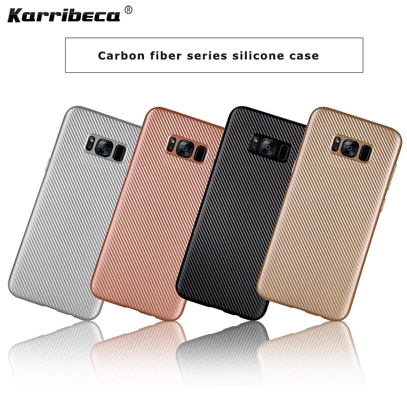 Carbon fiber silicone case for samsung galaxy s8 s8+ plus funda coque hoesje soft tpu cover kryt tok etui carcasa kilifi |