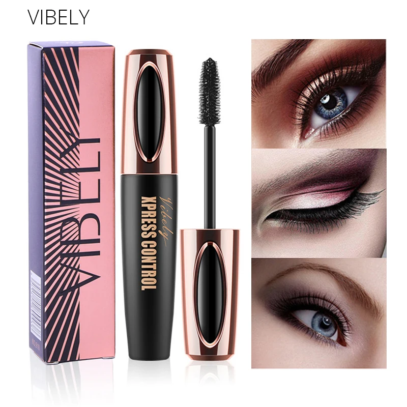 Бренд VIBELY 4D шелковое волокно Тушь для ресниц Длинная черная ресница наращивания