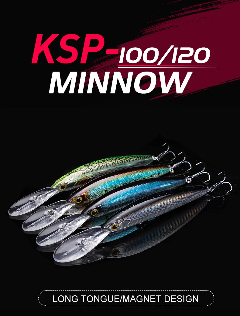 Kingdom New Jerkbaits 100DR Fishing lures 100mm 120mm Suspending Minnow wobblers Depth 6-10ft long-casting Bass Pike Hard Baits