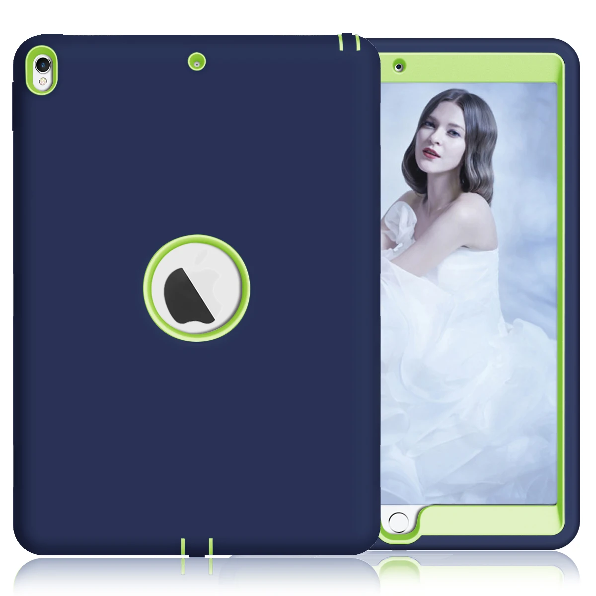 Navy Blue Green Для iPad Air(3rd поколения) 10,5 /iPad Pro 10,5 Чехол ударопрочный противоударный 3 слоя Мягкий силикон+ Жесткий ПК чехол - Цвет: Navy Blue Green