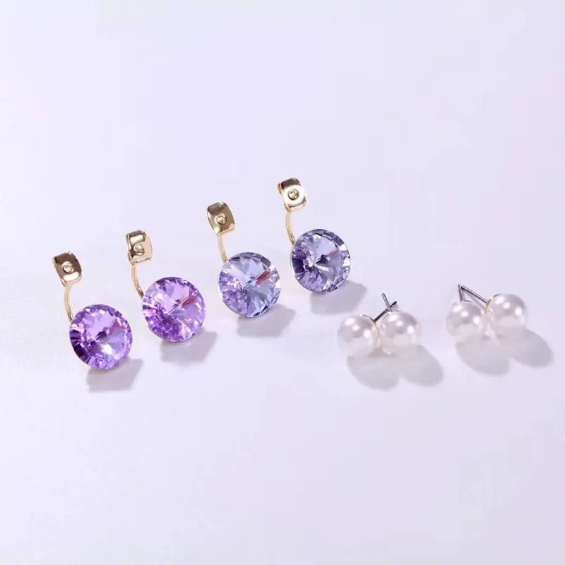 2018 модные серьги с кристаллами куртки элементами Сваровски жемчугом пирсинг