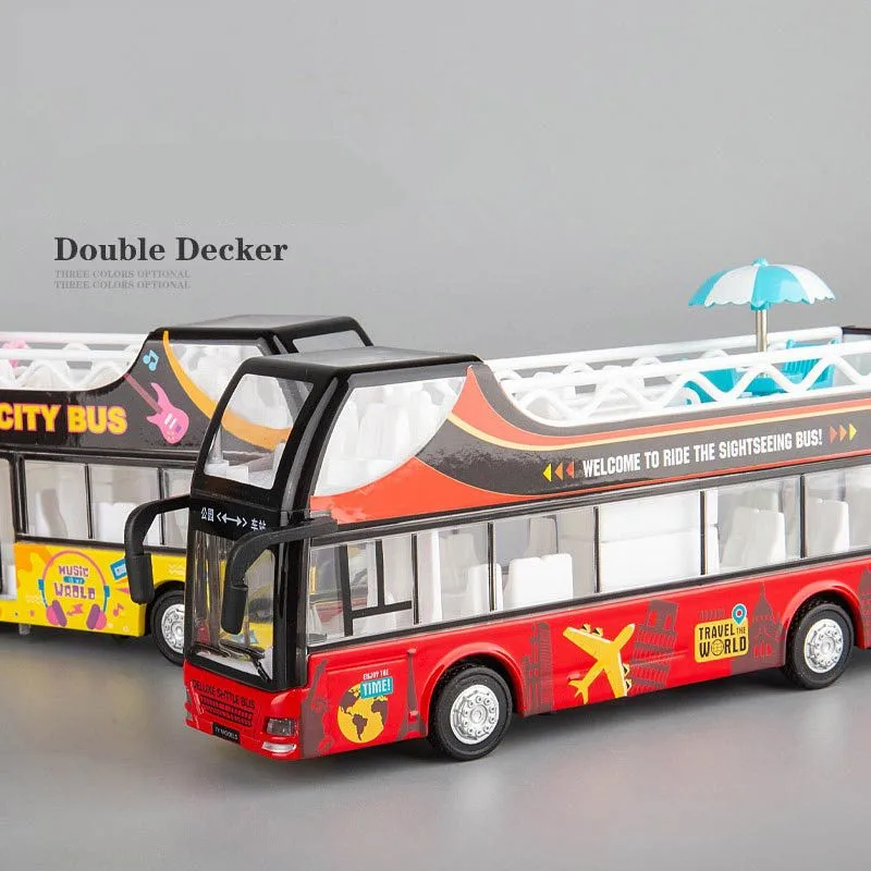 

Hot Sale High quality 1:50 alloy pull back bus model,high imitation Tourist double-decker sightseeing bus,free shipping