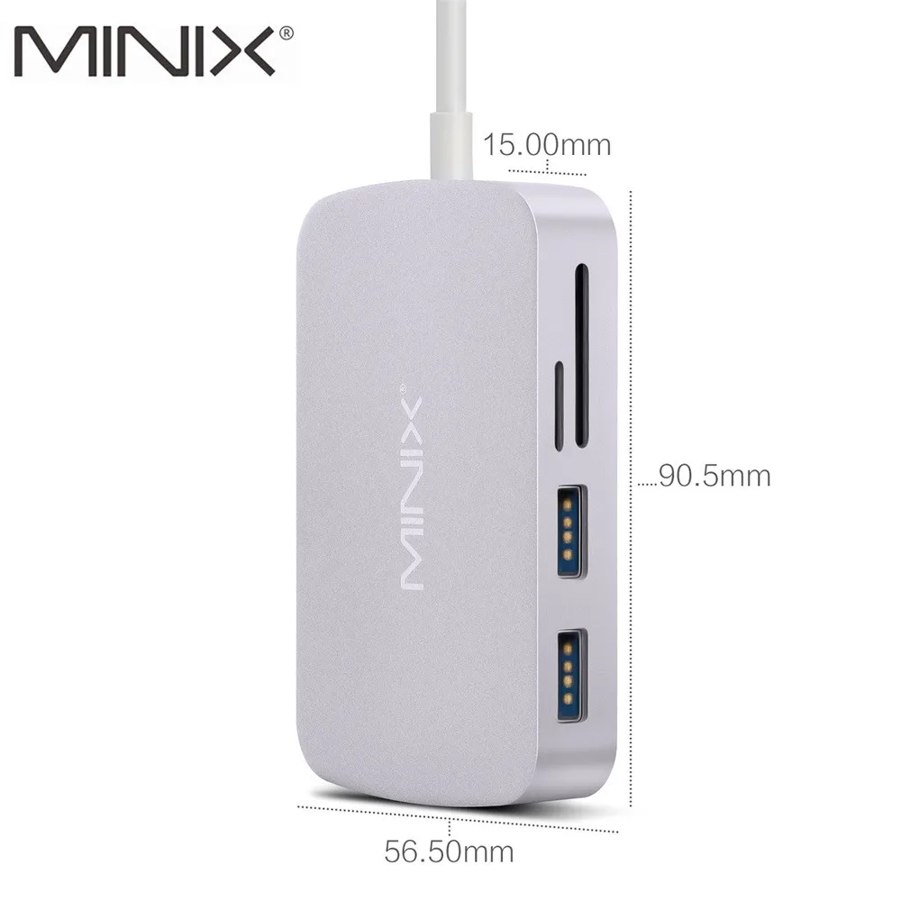 MINIX NEO C usb-хаб многопортовый адаптер с HDMI гигабитный Ethernet порт USB-C адаптер совместим с Apple MacBook - Цвет: Grey