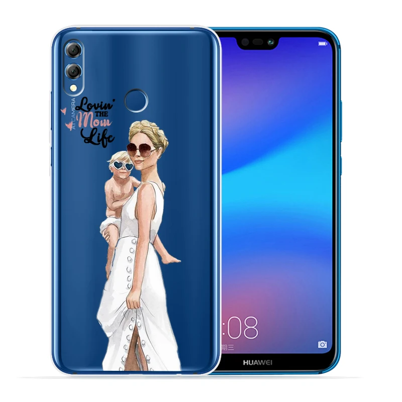 Модный чехол для телефона Super Dad Girl mom Baby для huawei P30 Lite P30 Pro P20 Lite P8Lite P9Lite P Smart мягкий прозрачный Etui - Цвет: 08