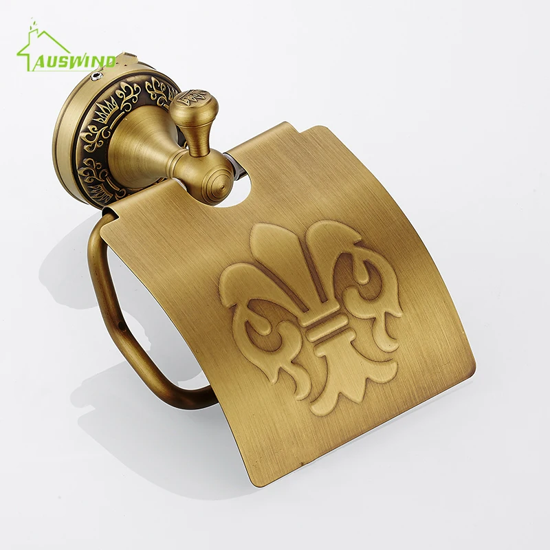 Vintage Brass Brushed Toilet Paper Holder/roll Carved Rack/tissue Box Bathroom Accessories P4 |